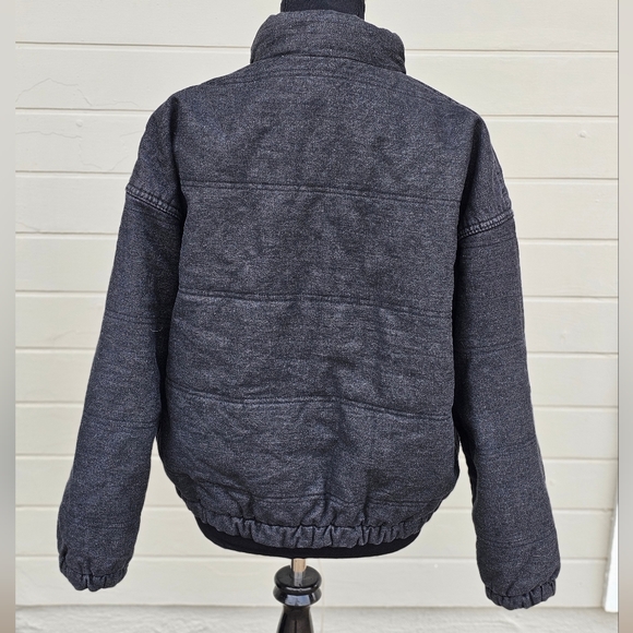 Black denim puffer jacket - Picture 3 of 6